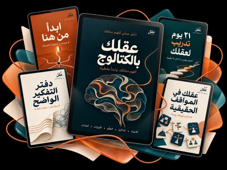 عقلك بالكتالوج ومعه كتب المواقف والتدريب ودفتر التفكير ودليل البداية
